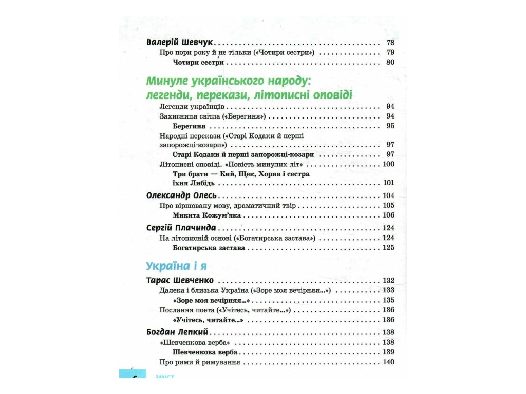 Підручник "Українська література", 5 клас, О. Борзенко, Ранок
