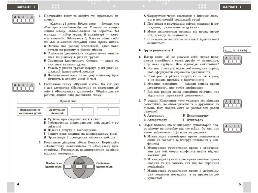 НУШ 8 клас, Громадянська освіта. Поточне та підсумкове оцінювання за групами результатів + діагносту