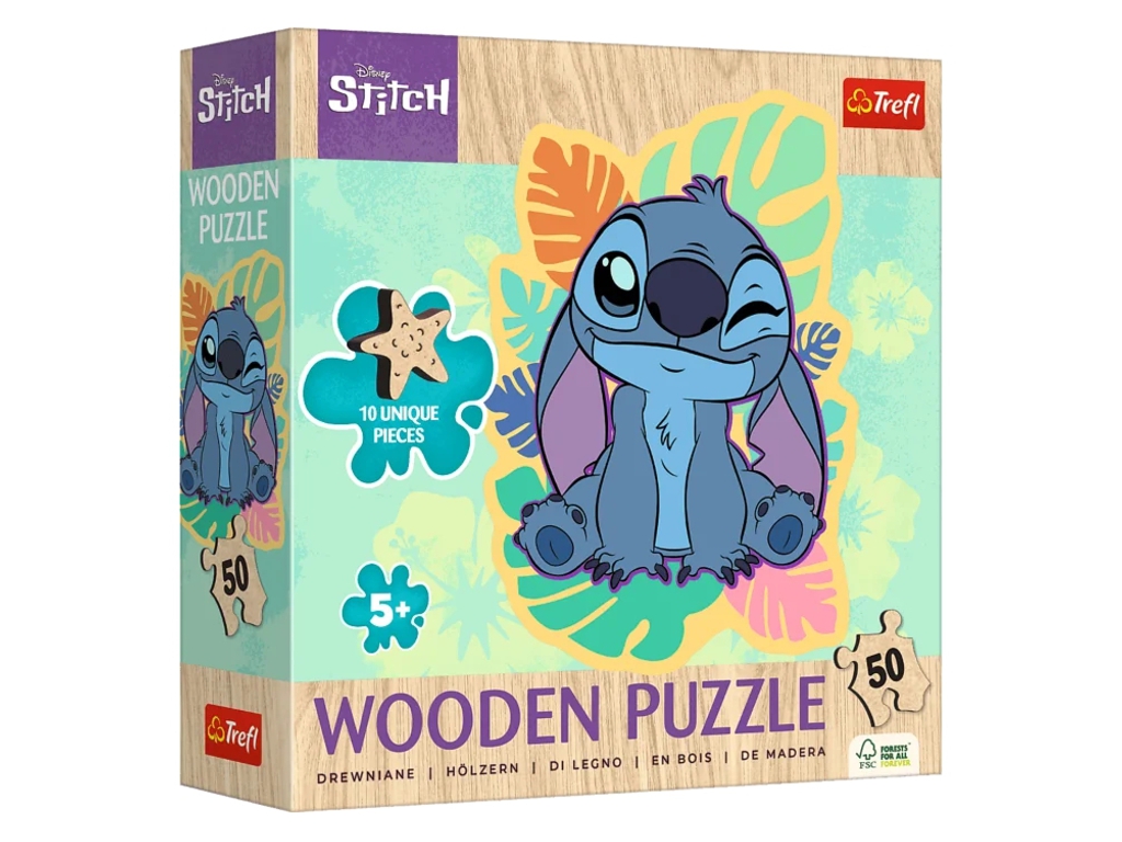 Пазл дерев’яний Trefl Wooden Lilo and Stitch Щасливий Стіч, 50 елементів