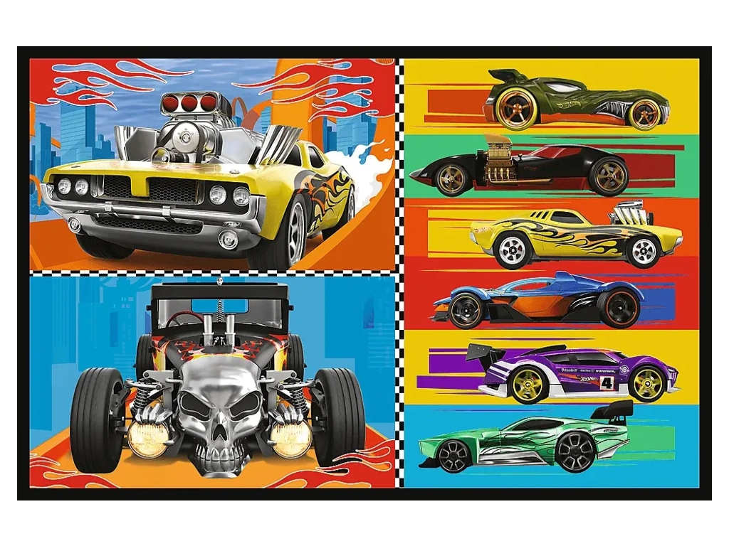 Пазли 2 в 1 Trefl Hot Wheels Іграшкові машинки,  2х70 елементів