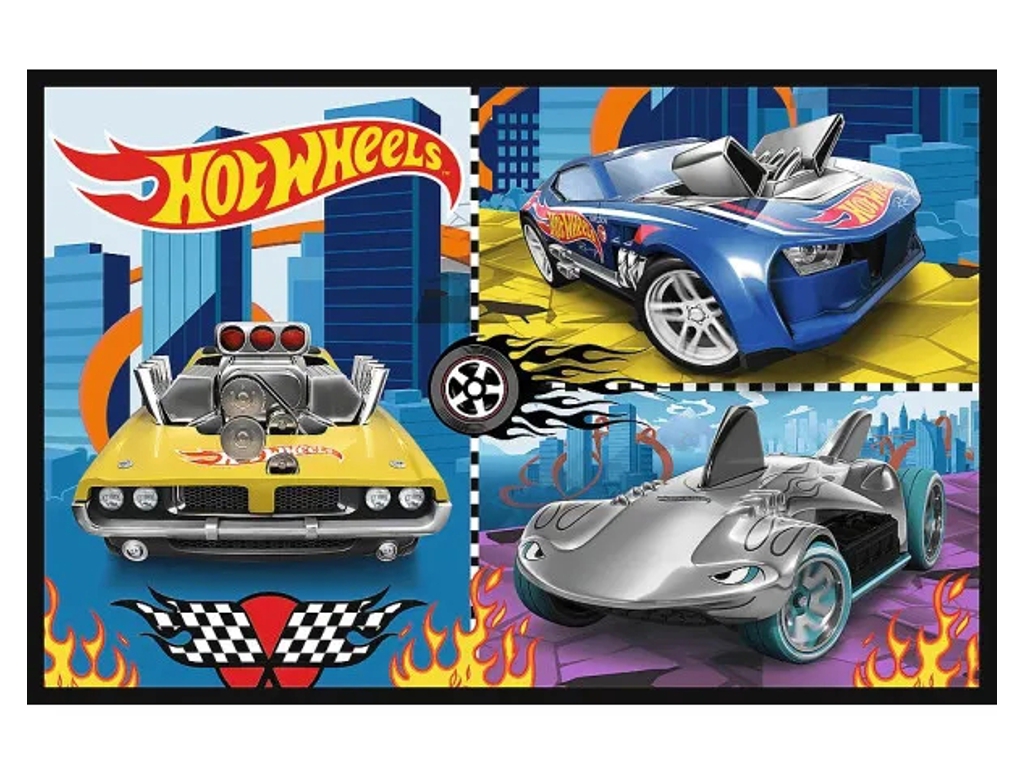Пазли 2 в 1 Trefl Hot Wheels Іграшкові машинки,  2х70 елементів