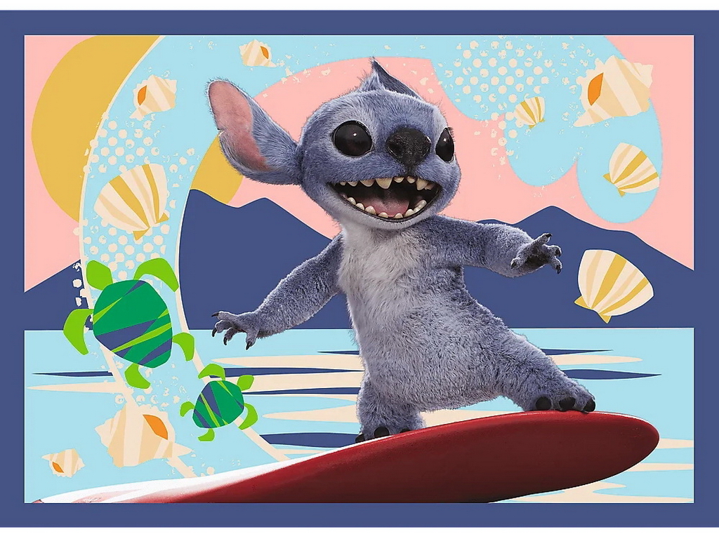 Пазлы 4 в 1 Trefl Disney Stitch The Movie Отпуск на Гавайях