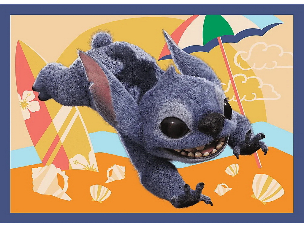 Пазлы 4 в 1 Trefl Disney Stitch The Movie Отпуск на Гавайях