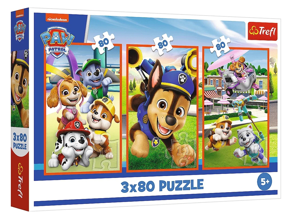 Пазли 3 в 1 Trefl Paw Patrol Собача банда,  3х80 елементів