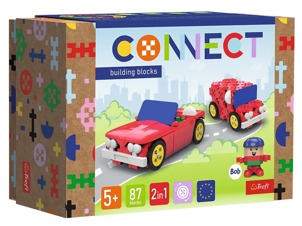 Конструктор 2 в 1 Trefl Connect Автомобили, 87 элементов