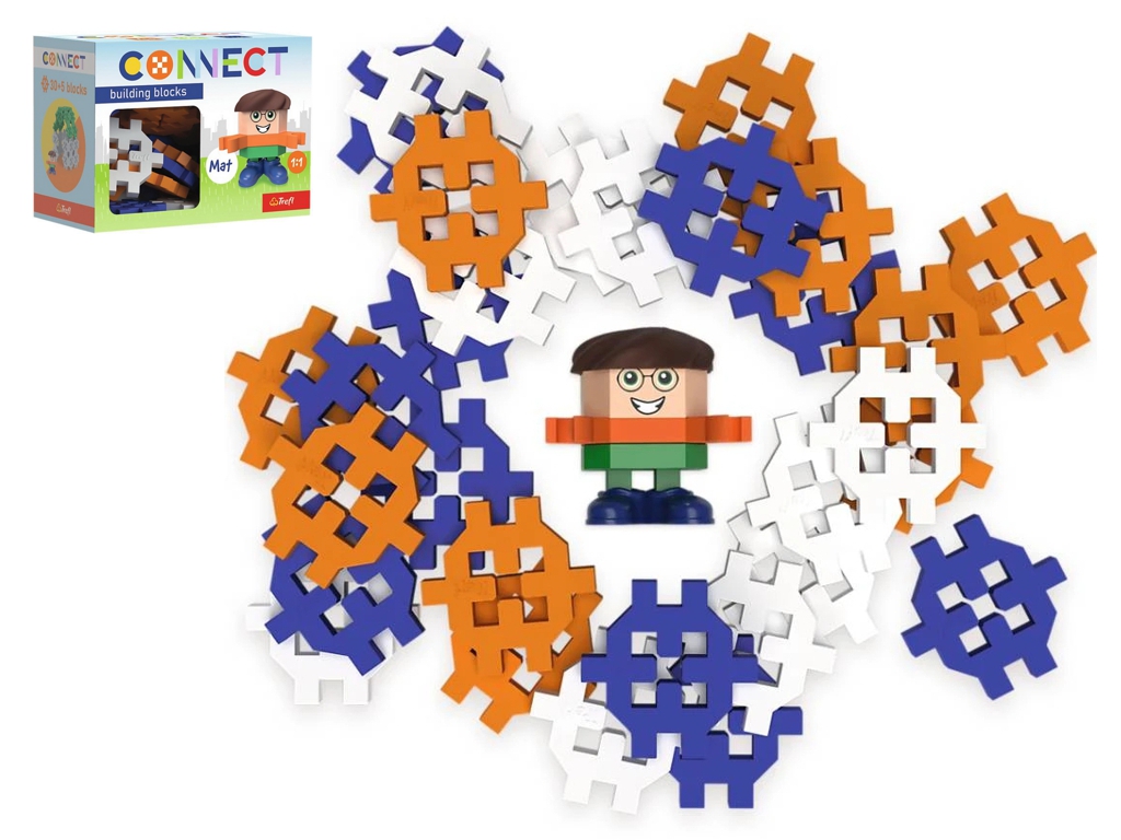 Конструктор Trefl Connect с игровой фигуркой Mat, 35 элементов