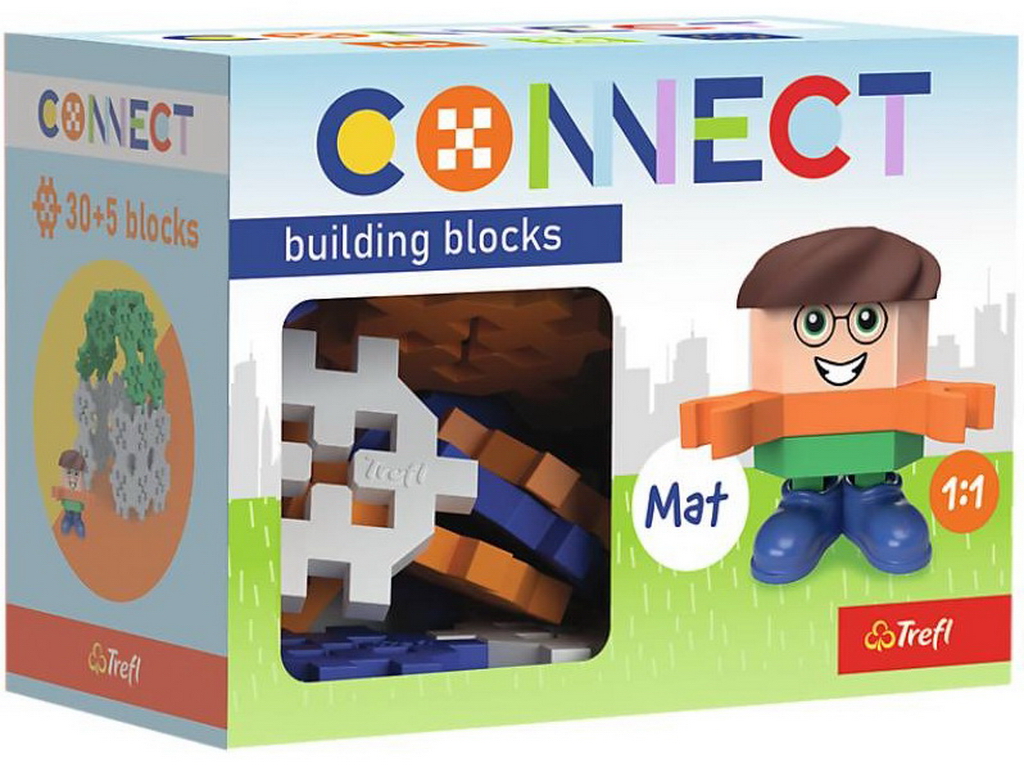 Конструктор Trefl Connect с игровой фигуркой Mat, 35 элементов
