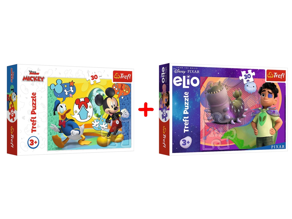 Набір пазлів "30" Mickey&friends Міккі Маус і веселий будинок та "30" Disney Elio Зустрічайте, Trefl