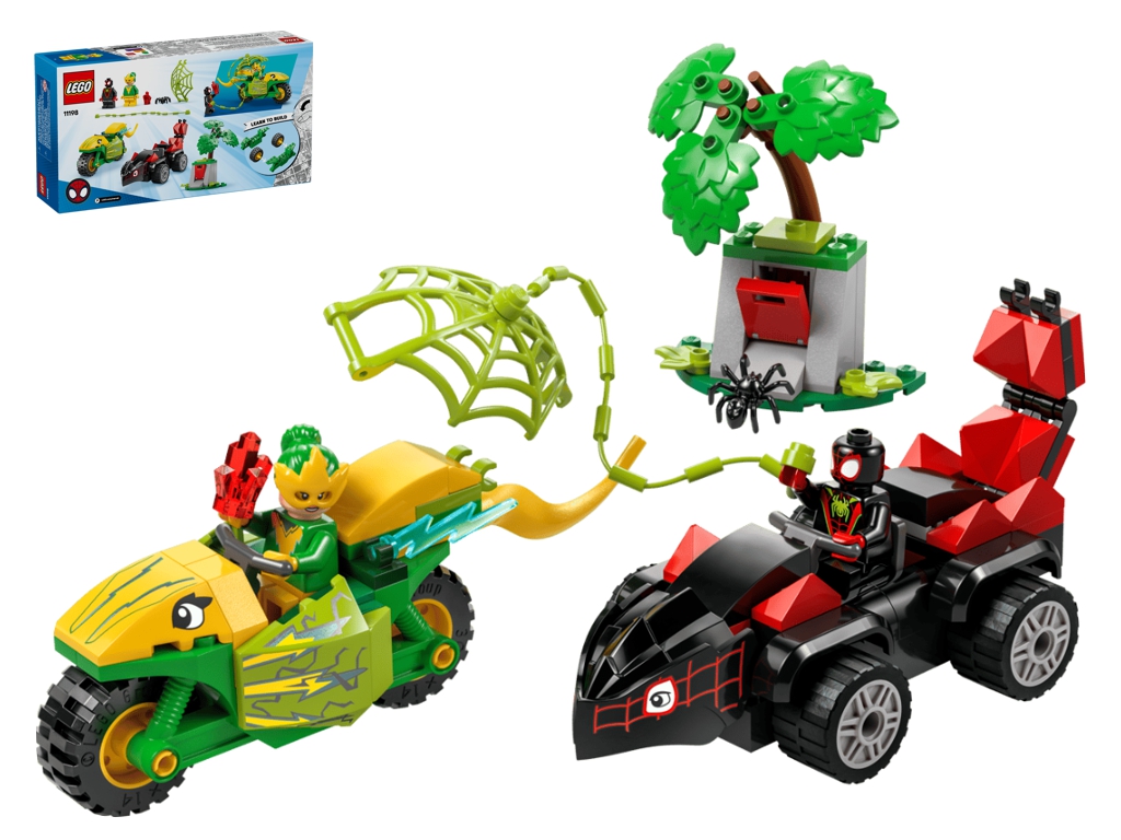 Конструктор LEGO Marvel Гонки на электромобилях с динозаврами, 124 детали