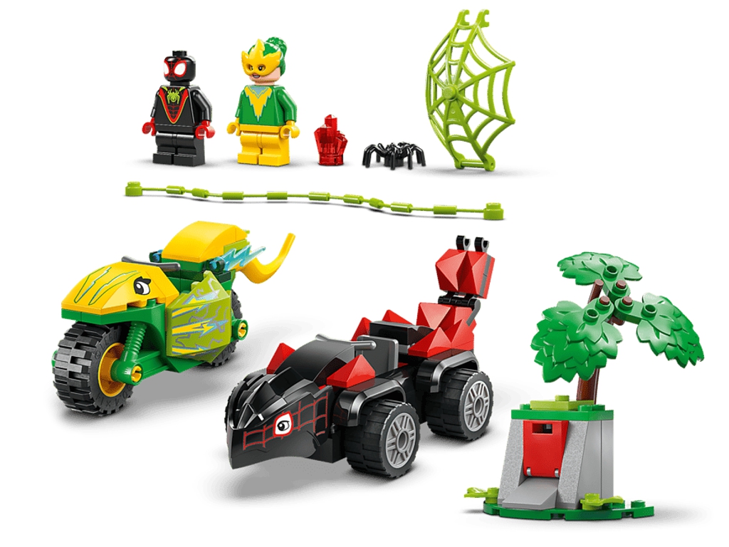 Конструктор LEGO Marvel Гонки на электромобилях с динозаврами, 124 детали