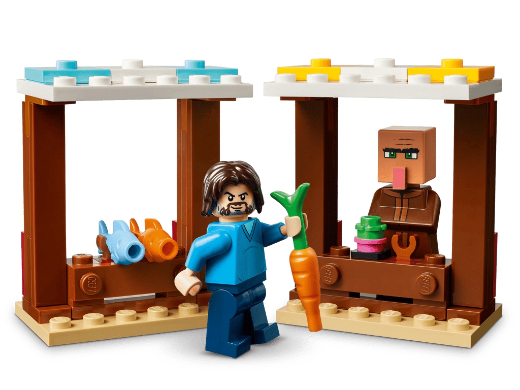 Конструктор LEGO Minecraft Нападение на деревню с воздушным шаром Гаста, 555 деталей