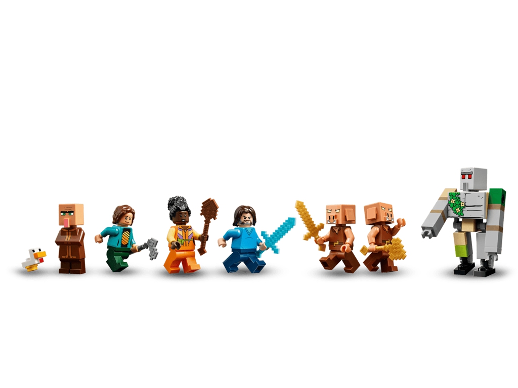 Конструктор LEGO Minecraft Нападение на деревню с воздушным шаром Гаста, 555 деталей