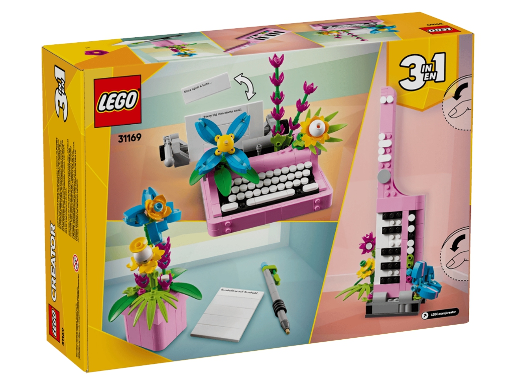 Конструктор LEGO Creator 3 в 1 Друкарська машинка з квітами, 363 деталі