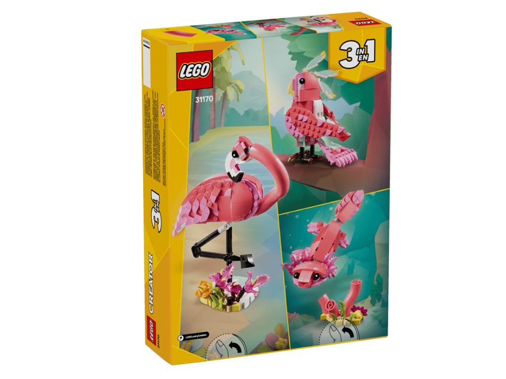Конструктор LEGO Creator 3 в 1 Дикие животные: Розовый фламинго, 288 деталей