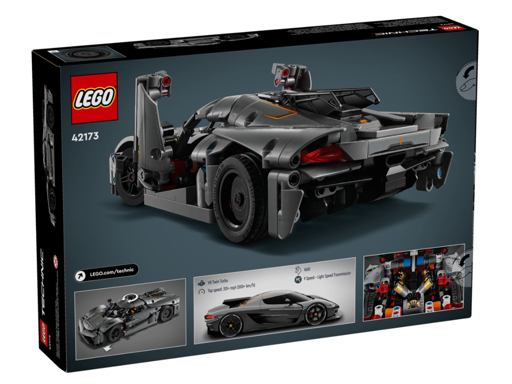 Конструктор LEGO Technic Koenigsegg Jesko Absolut, серый гиперкар, 801 деталей