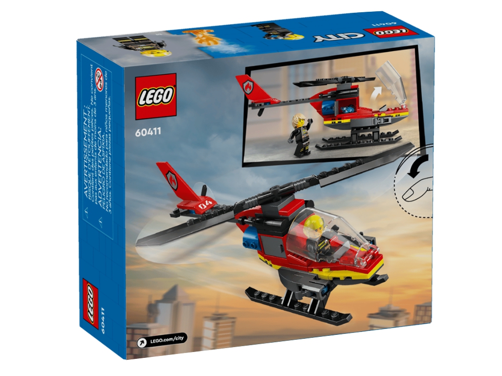 Конструктор LEGO City Пожежний рятувальний гелікоптер, 85 деталей