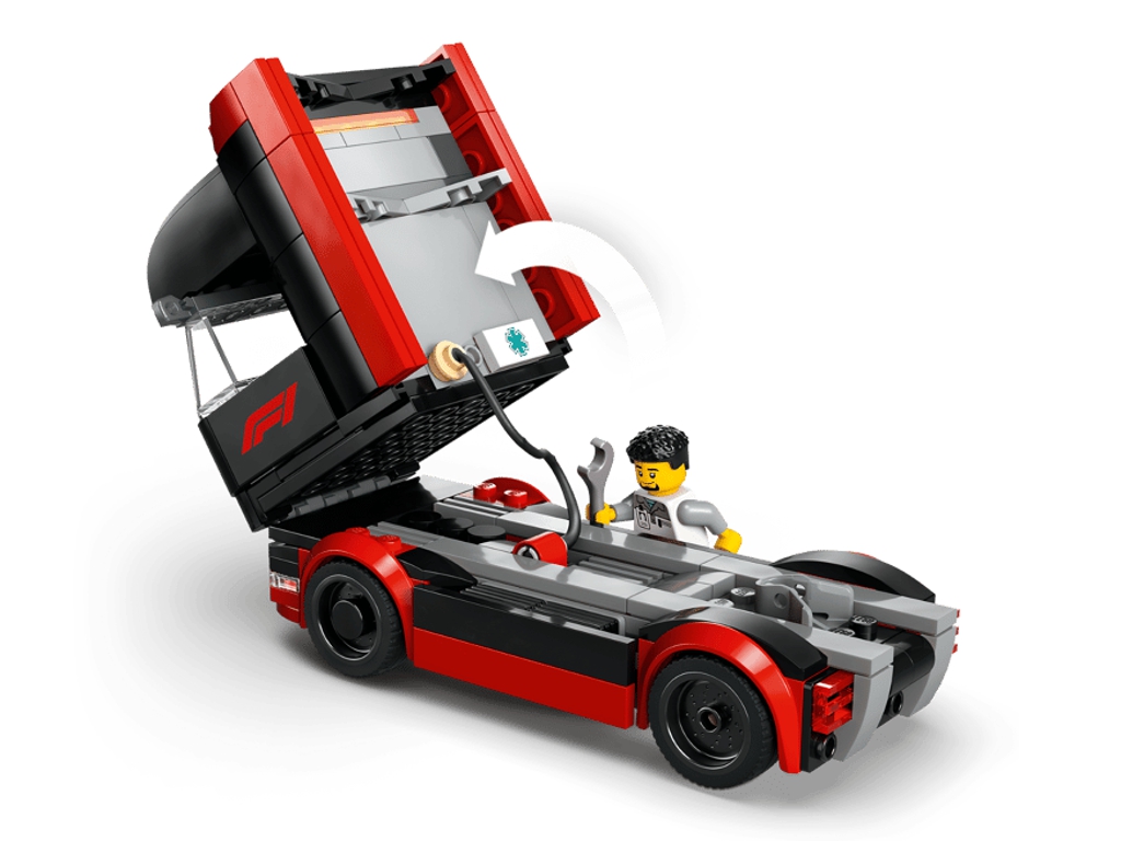 Конструктор LEGO City Вантажівка F1 з автомобілями RB20 та AMR24, 1086 деталей