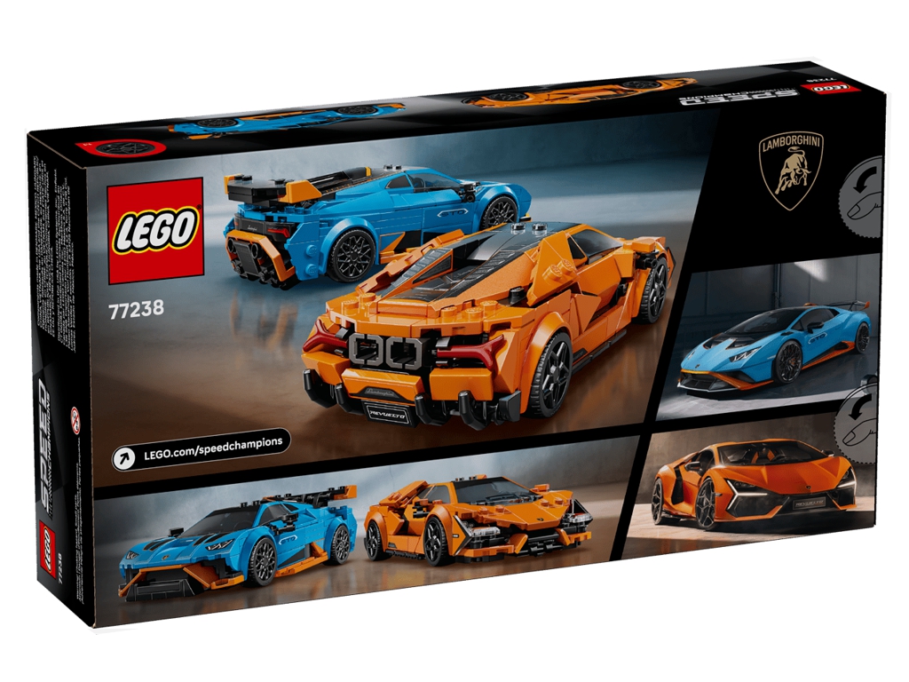Конструктор LEGO Speed Champions Lamborghini Revuelto и Lamborghini Huracán STO, 607 деталей