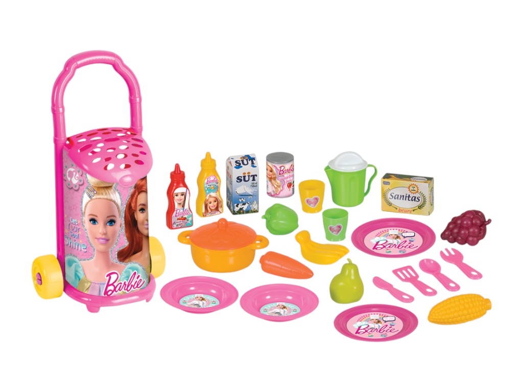 Тележка с посудой и продуктами Barbie Dede
