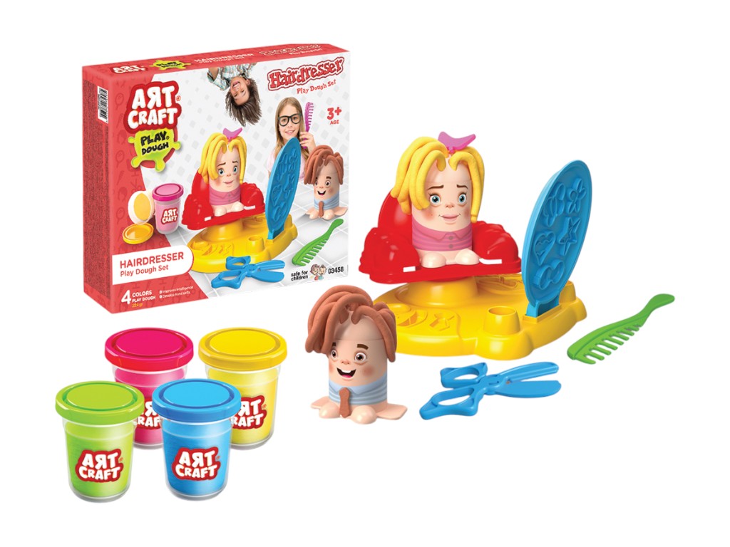 Маса для ліплення перукарська Hairdresser, 4 кольори, з аксесуарами, ART CRAFT