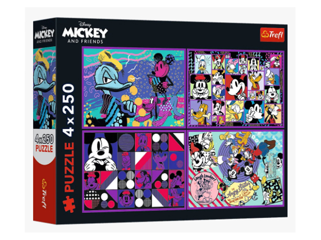 Пазл 4 в 1 Trefl Mickey and Friends Пригоди Міккі Мауса, 4 х 250 деталей