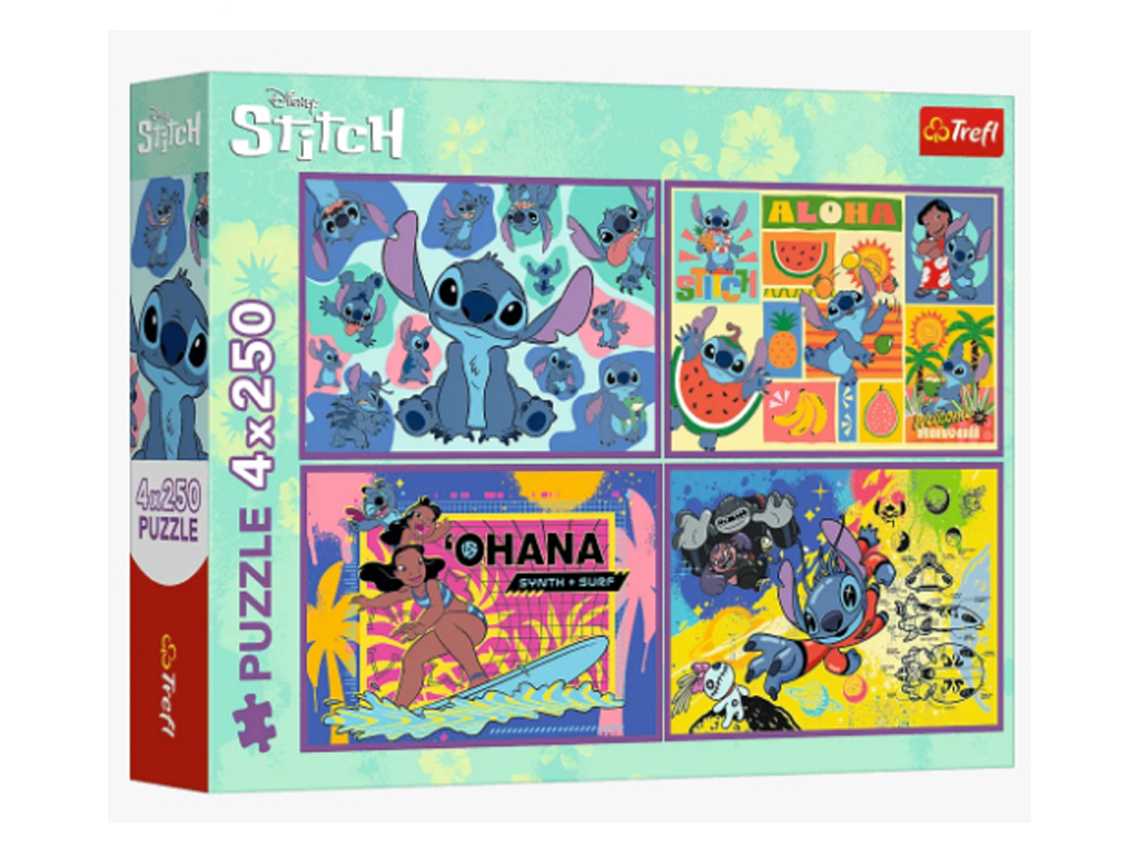 Пазли 4 в 1 Trefl Disney Ліло і Стіч Дивовижний Стіч, 4 х 250 деталей