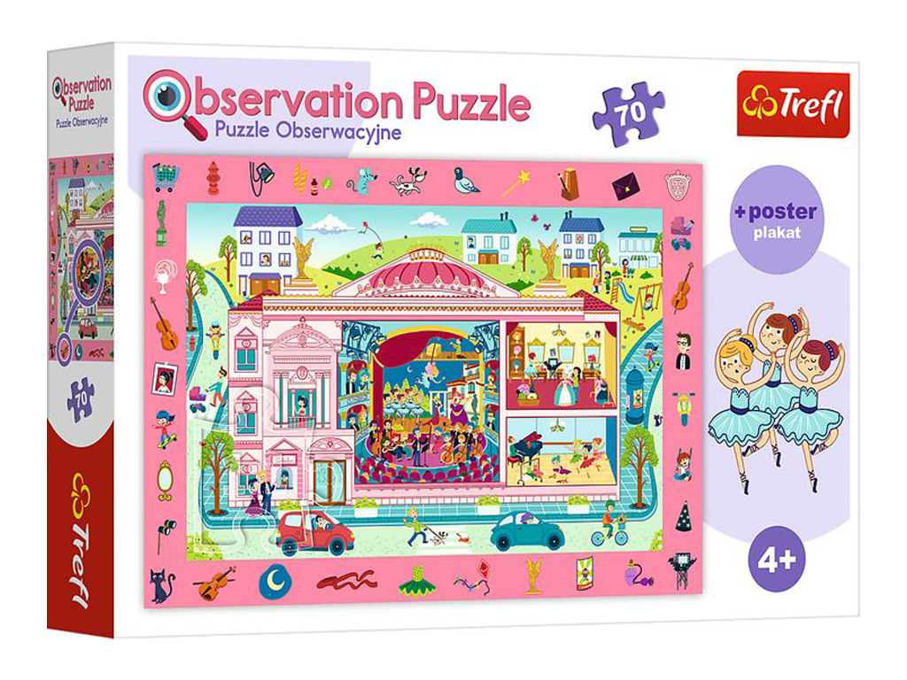 Пазлы учебные Визит к опере, Observation, 70 элементов, Trefl