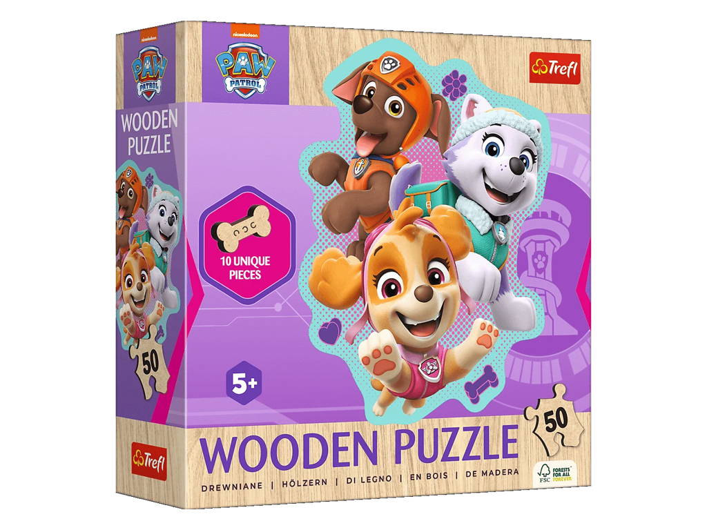 Деревянный пазл Trefl Paw Patrol Веселая компания собак, 50 элементов