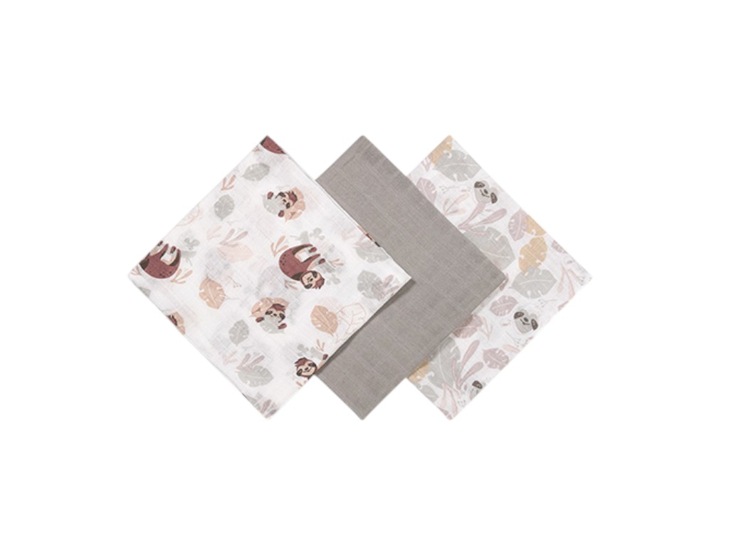 Пелюшки муслінові бавовняні 70×70 см 3 шт., 348/10, BabyOno