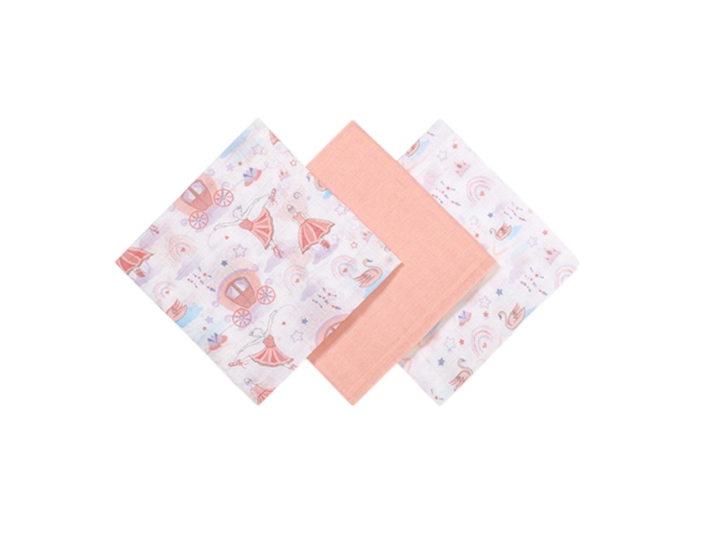 Пелюшки муслінові бавовняні 70×70 см 3 шт., 348/11, BabyOno
