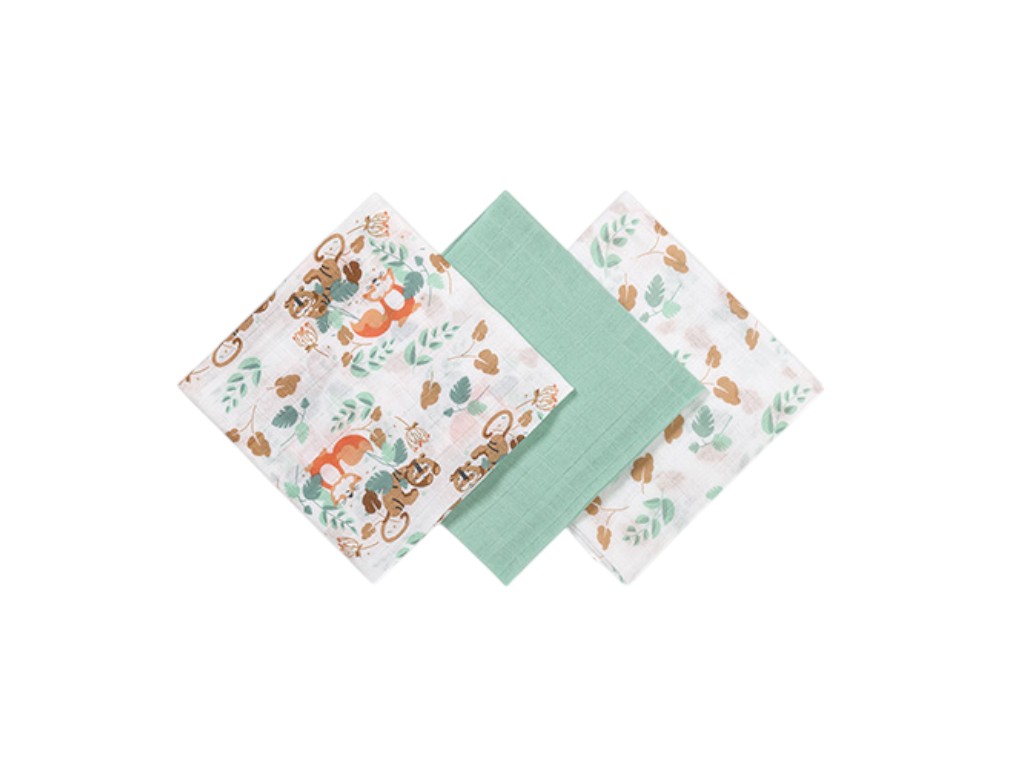 Пелюшки муслінові бавовняні 70×70 см 3 шт., 348/12, BabyOno