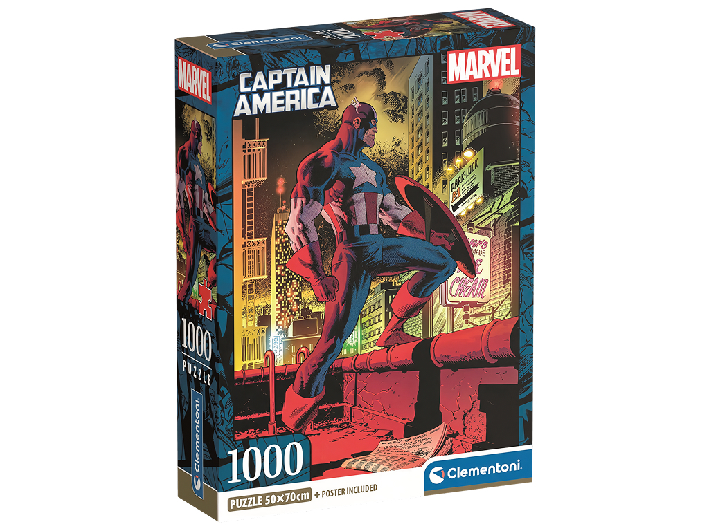 Пазлы Супергерой Капитан Америка Marvel Clementoni, 1000 элементов