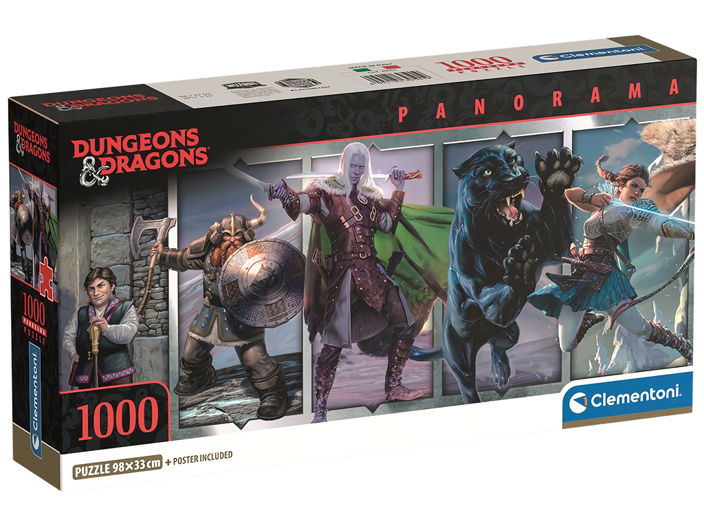 Пазлы Панорама с фантазийными существами Dungeons &amp; Dragons Clementoni, 1000 элементов