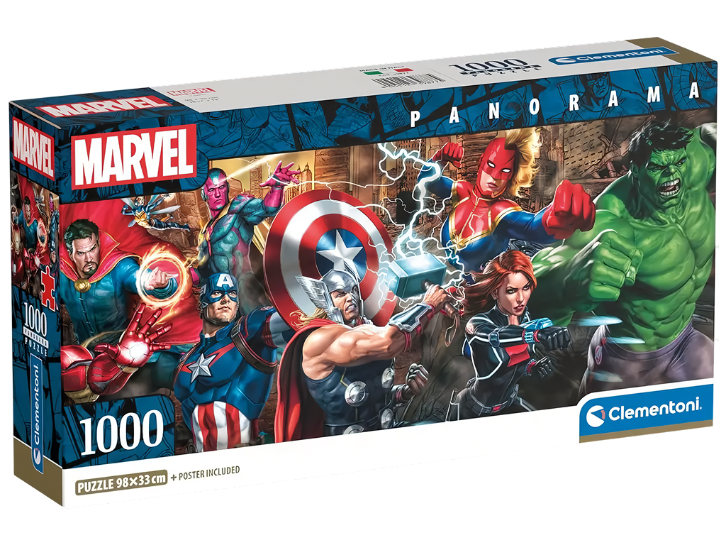 Пазлы Панорама Супергерои Marvel Clementoni, 1000 элементов