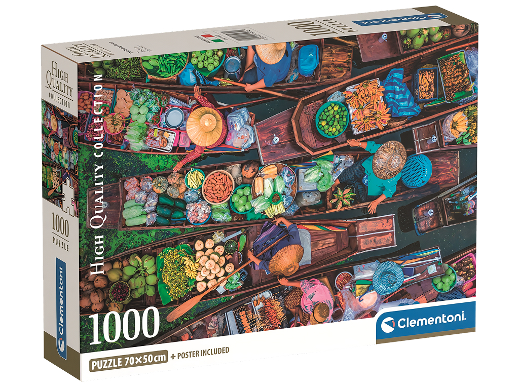 Пазлы Плавучий рынок, Таиланд Clementoni, 1000 элементов