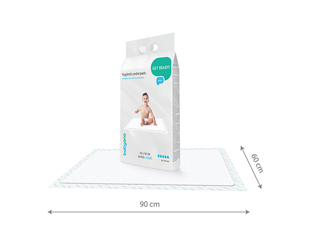 Пеленки гигиенические 60×90 см 10 шт., 509, BabyOno