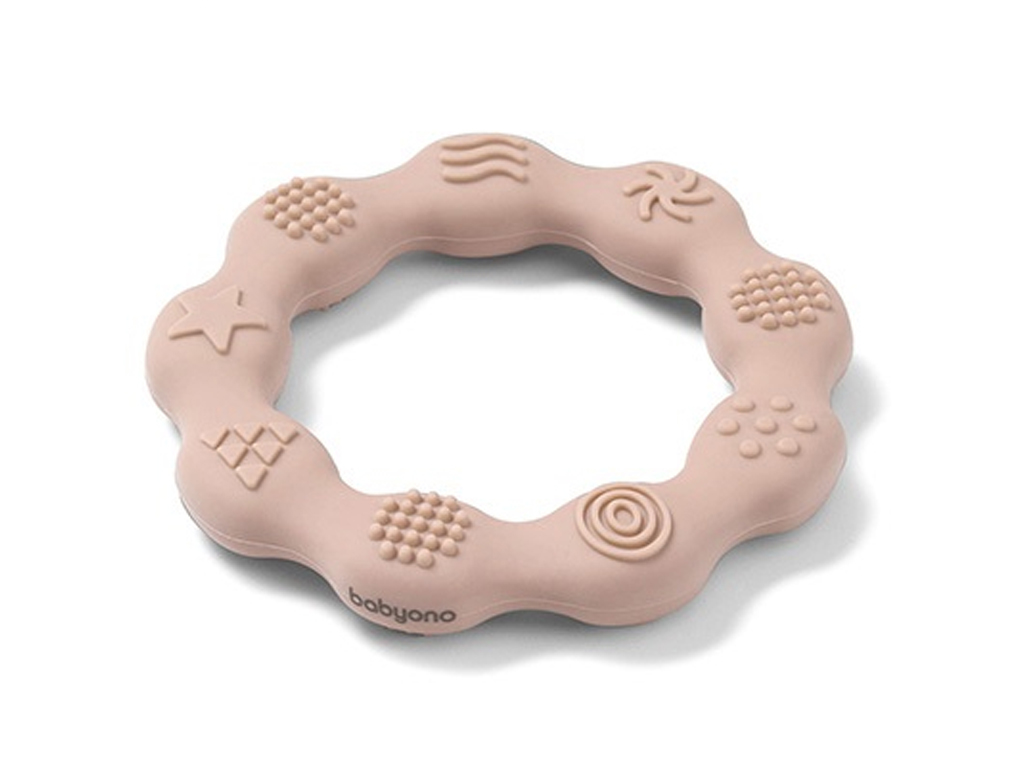 Прорезыватель для зубьев силиконовый Кольцо, Бежевый, Babyono 825/04