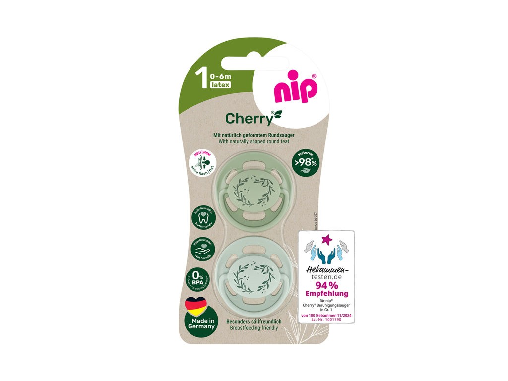 Пустушки круглі Cherry, латекс, розмір 1, 0-6 міс., 2 шт., MSB-91032-51, Nip