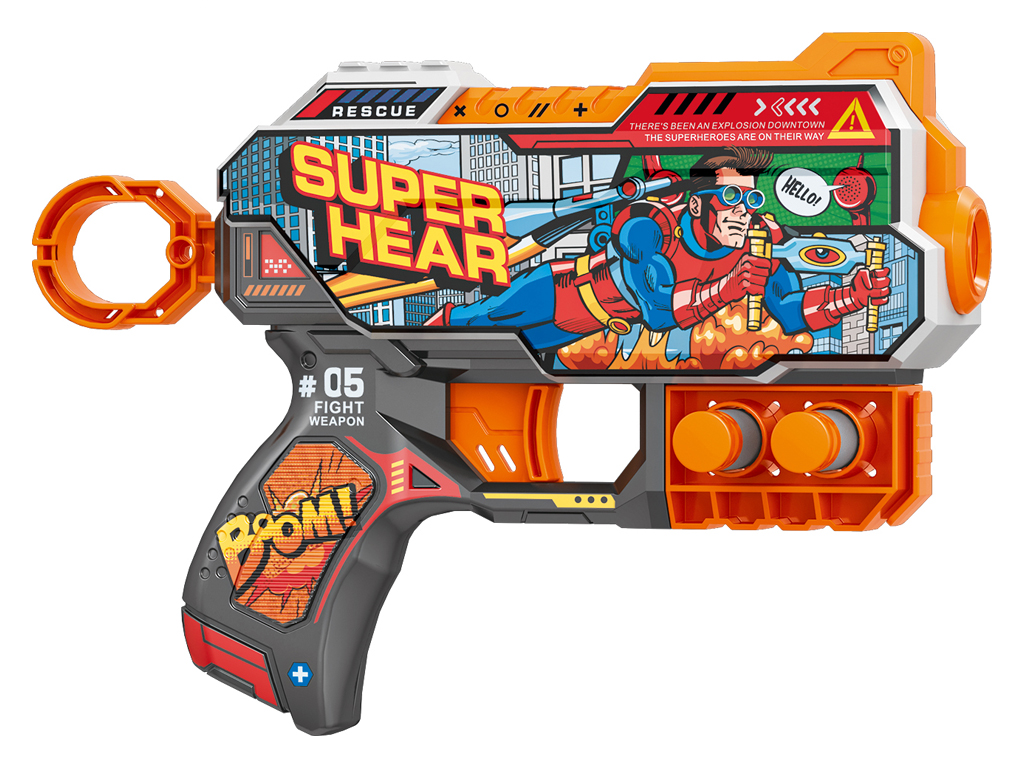 Игрушечный пистолет механический с мягкими патронами 6шт, Turbo & Fast