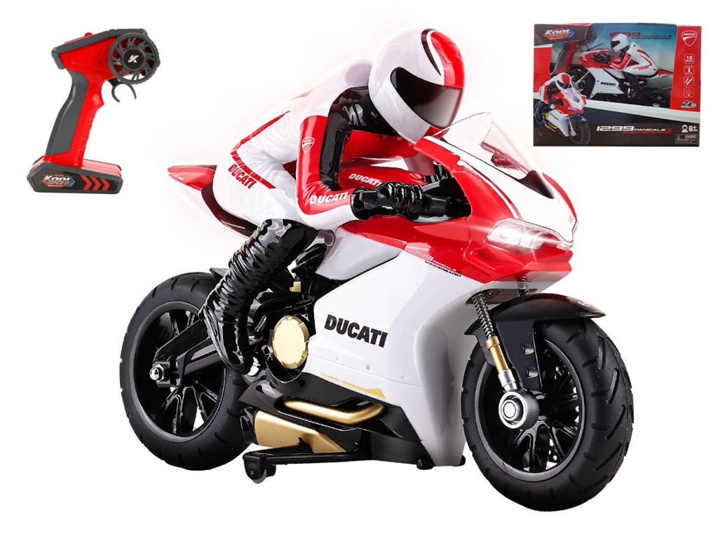 Мотоциклис Дукати1299 белый на батарейках 1:6, 37,2x17x12 см, Kool Speed DHTRM10659