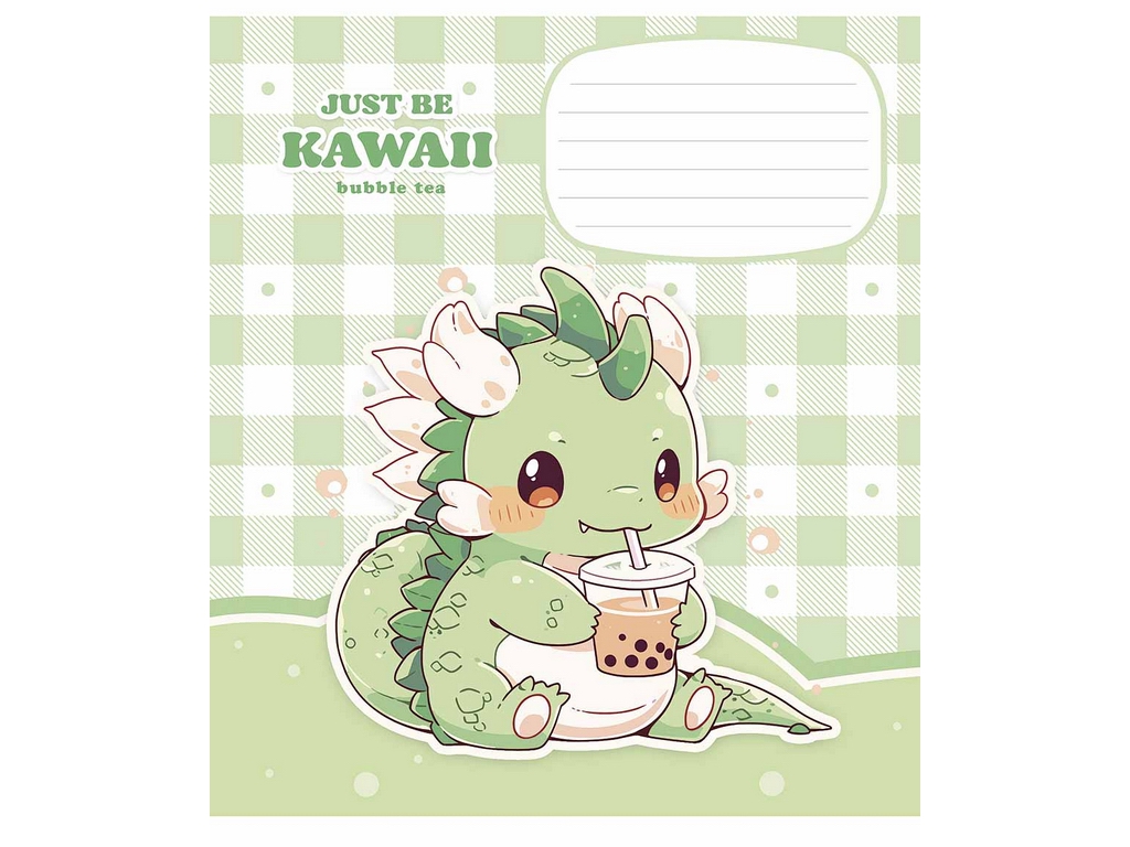 Зошит учнівський у клітинку "Just be kawaii", 12 аркушів, глiтер, Школярик 012-3480K
