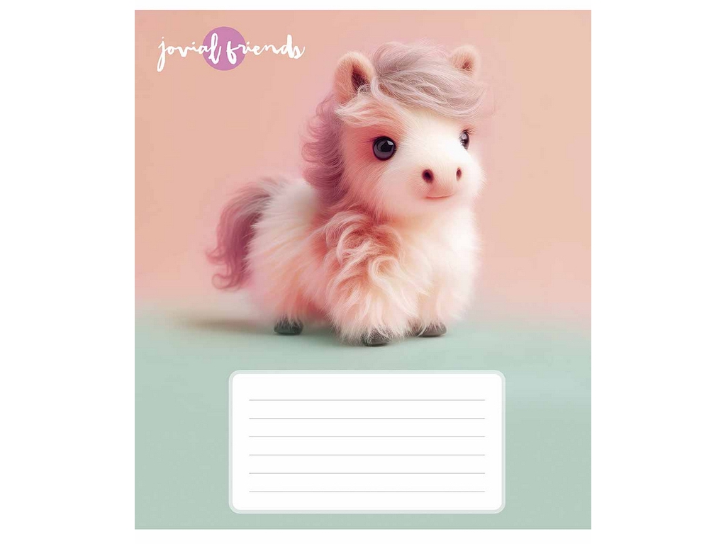 Тетрадь в клетку 012-3489K Jovial Friendy, 12 л., ВД-лак,5 видов (цена за 1шт), Школярик