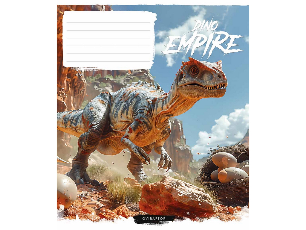 Зошит учнівський у косу лінію "Dino empirei", 12 аркушів, глiтер, Школярик 012-3490C