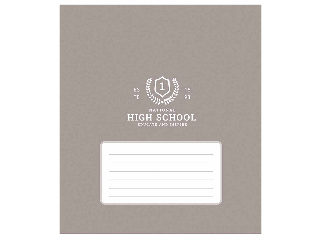 Зошит у клітинку High School, 12 аркушів, ВД-лак, Школярик 012-3657K (ціна за 1шт)