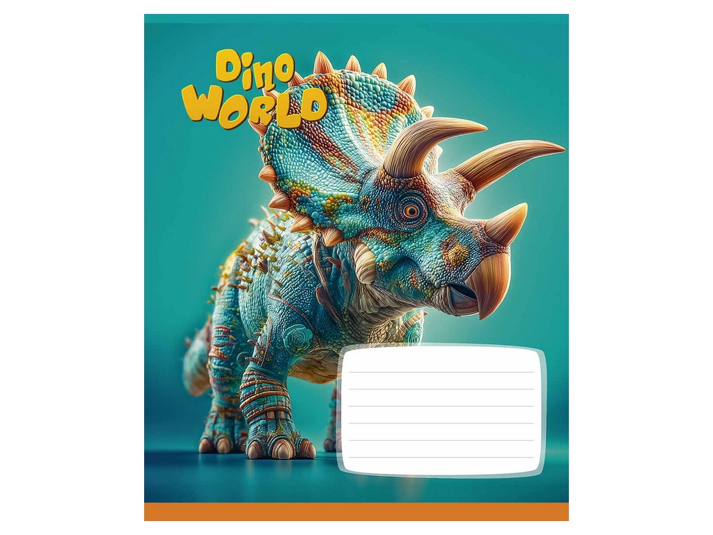 Зошит у клітинку Dino World, 12 аркушів, 5 видів (ціна за 1шт), Школярик