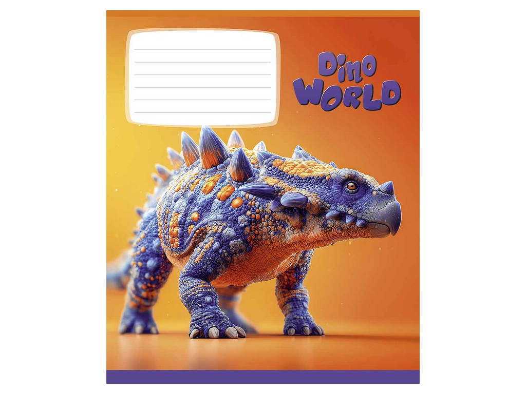 Зошит у клітинку Dino World, 12 аркушів, 5 видів (ціна за 1шт), Школярик