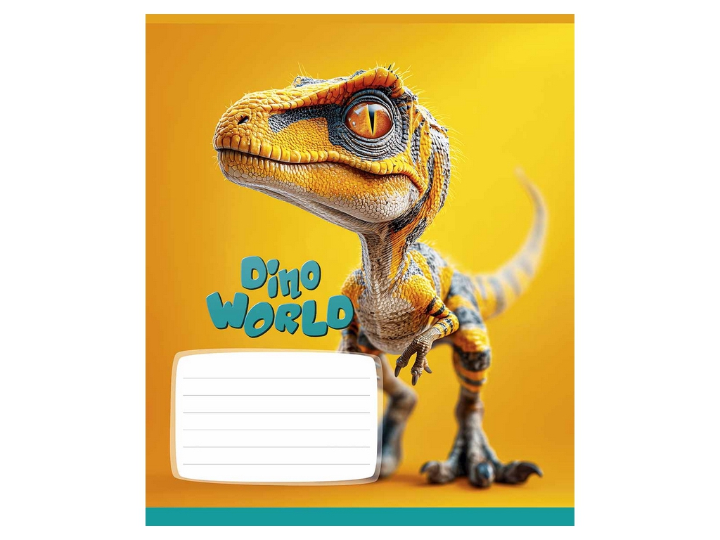 Зошит у лінію Dino World, 12 аркушів, 5 видів (ціна за 1шт), Школярик