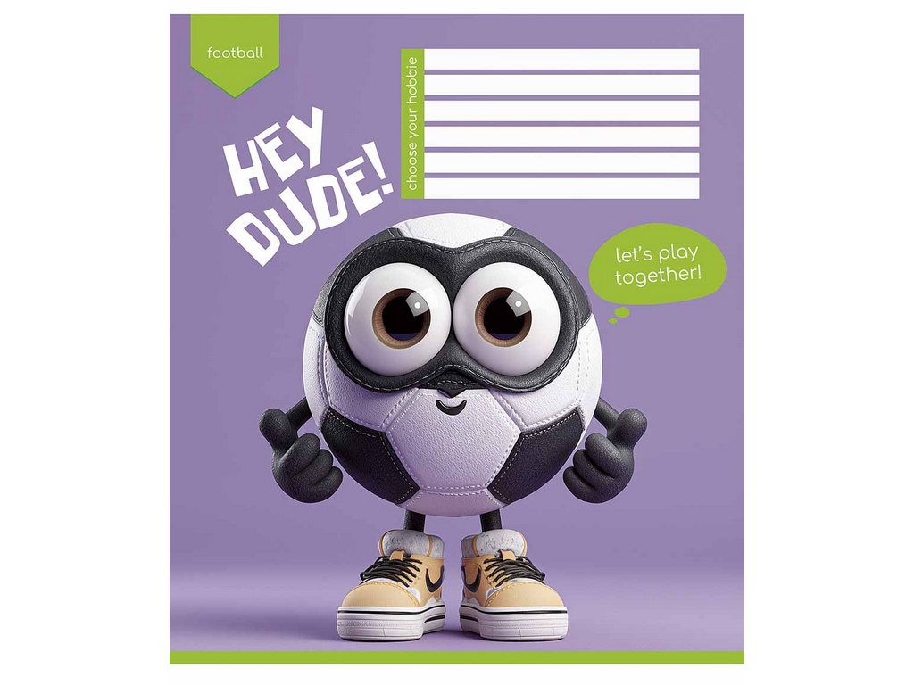 Зошит учнівський Hey dude у косу лінію 12 аркушів, Школярик 012-3668C (ціна за 1шт)