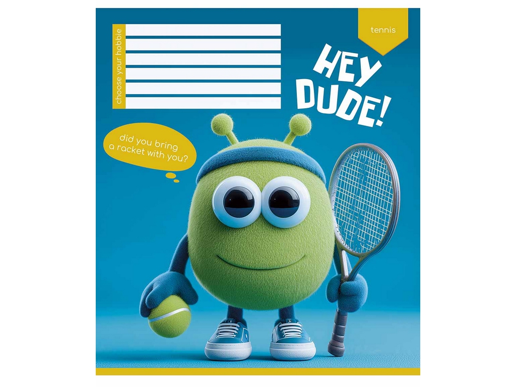 Зошит учнівський Hey dude у косу лінію 12 аркушів, Школярик 012-3668C (ціна за 1шт)