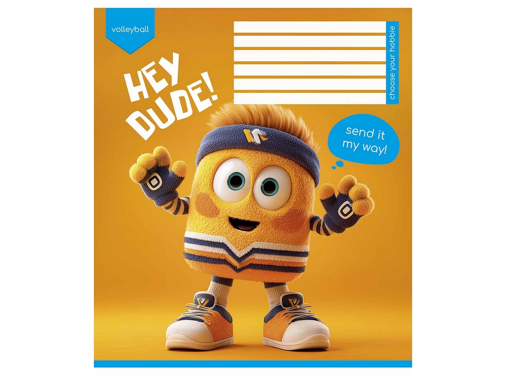 Зошит учнівський Hey dude у клітинку 12 аркушів, Школярик 012-3668K (ціна за 1шт)